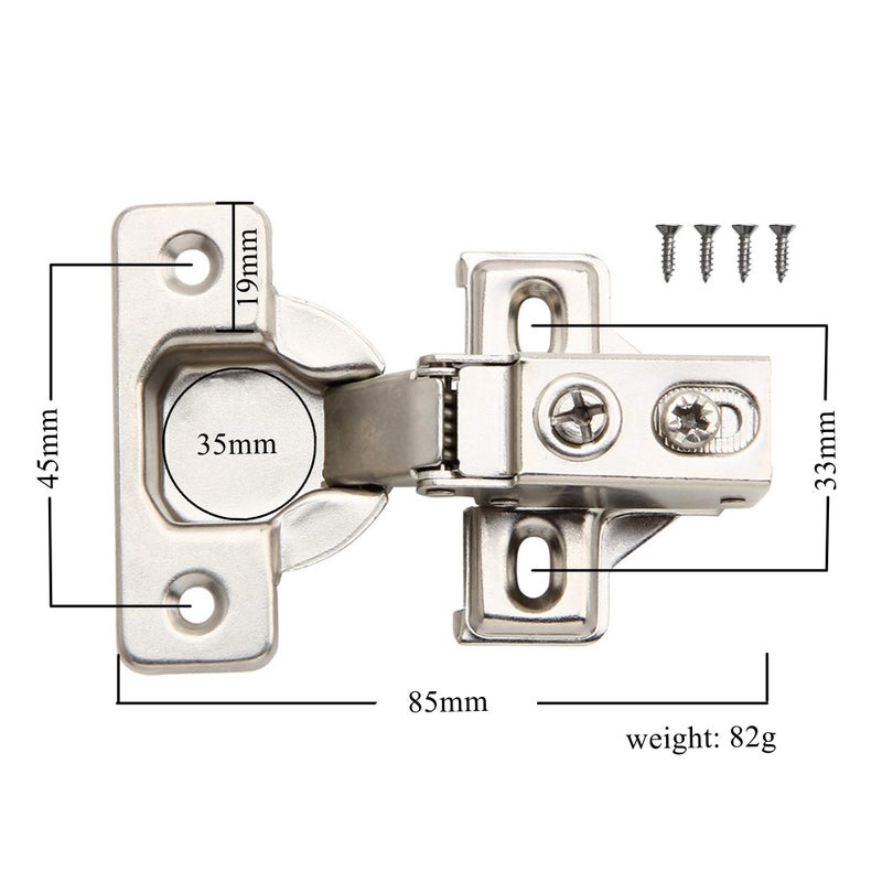 Silverline 20 Pack - Silverline Face Frame Quiet Soft Close Cabinet Door Hinges, 1/2 Inch Overlay, with Built-in Metal Dampers, Strong Heavy Duty Steel for Kitchen Bathroom - Image 3
